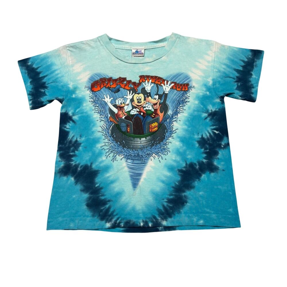 Vintage Disney Grizzly River Run T Shirt Youth Medium Tie Dye Graphic